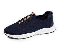 Isotoner Baskets Homme Slip on avec Lacets, Semelle mémoire de Forme, 43 EU, Marine/Orange