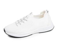 Isotoner Baskets Homme Slip on avec Lacets, Semelle mémoire de Forme, 45 EU, Blanc