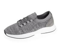 Isotoner Baskets Homme Slip on avec Lacets, Semelle mémoire de Forme, 46 EU, Gris