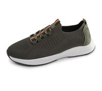 Isotoner Baskets Homme Slip on avec Lacets, Semelle mémoire de Forme, 46 EU, Kaki