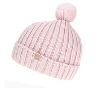Isotoner Bonnet Femme Ultra Doux, Pompom Imitation Fourrure, Taille Unique, TU, poudré