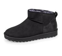 Isotoner Bottines femme chaudes, légères, confortables et modernes, effet nubuck, 37 EU, noir