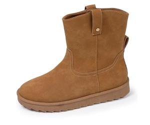 Isotoner Bottines femme haute, confort à mémoire de forme, 39 EU, camel