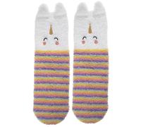 Isotoner Chaussettes anti-dérapantes fille licorne muticolor en maille, 31/34, multicolor