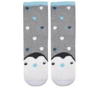 Isotoner Chaussettes anti-dérapantes mixte enfant pingouin - coton, 27/30, gris chiné