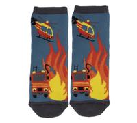 Isotoner Chaussettes basses antidérapantes Garçon Pompier Bleu 1/4 ans | Chaussettes anti-dérapantes en Pompier - coton, Confort et sécurité pour les enfants - Lavable machine 30°C