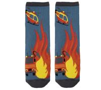 Isotoner Chaussettes basses antidérapantes Garçon Pompier Bleu 5/8ans | Chaussettes anti-dérapantes en Pompier - coton, Confort et sécurité pour les enfants - Lavable machine 30°C
