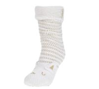 Isotoner Chaussettes fourrées Femme Chat Ivoire 35/38 | Chaussettes d'intérieur fourrées, antidérapantes chaudes et confortables- Lavable machine 30°C