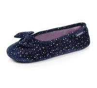 Isotoner Chaussons Ballerines femme confort à mémoire de forme | Pantoufle Microvelours Mousses complémentaires pour un confort durable et un maintien optimal au quotidien.