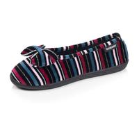 Isotoner Chaussons Ballerines femme confort à mémoire de forme | Pantoufle Microvelours Semelle ergonomique soutenant la voûte plantaire pour un maintien optimal.