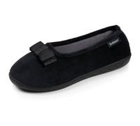 Isotoner Chaussons Ballerines femme confort à mémoire de forme | Pantoufle Microvelours Semelle ergonomique avec soutien voûte plantaire et mémoire de forme pour un confort durable