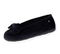 Isotoner Chaussons Ballerines femme semelle souple mémoire de forme 37 noir | Pantoufle Velours Technologie EVERYWEAR brevetée offrant une semelle ultra confortable, légère et souple.