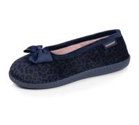 Isotoner Chaussons Ballerines femme semelle souple mémoire de forme | Pantoufle Microvelours Semelle ergonomique soutenant la voûte plantaire pour un maintien optimal.