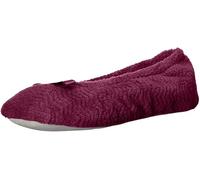 Isotoner - Chaussons ballerines Gemma en micro-éponge et mousse à mémoire de forme confortable, semelle en daim, pour femme