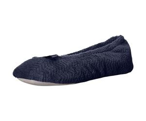 Isotoner - Chaussons ballerines Gemma en micro-éponge et mousse à mémoire de forme confortable, semelle en daim, pour femme
