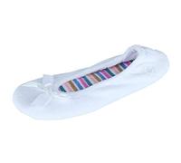 ISOTONER - Chaussons Ballerines pour femme en tissu éponge classique - blanc - Motif rayures Blanc,