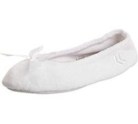 ISOTONER - Chaussons Ballerines pour femme en tissu éponge classique - blanc - Motif rayures Blanc,