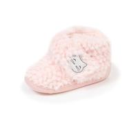 Isotoner Chaussons bottillons à scratch bon maintien antidérapant | Pantoufle Imitation fourrure Semelle antidérapante et maintien renforcé à l'arrière pour sécuriser les premiers pas
