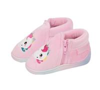 Isotoner Chaussons Bottillons bébé zip faciles à enfiler antidérapant | Pantoufle Velours doux Semelle antidérapante et maintien renforcé à l'arrière pour sécuriser les premiers pas