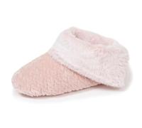 Isotoner Chaussons bottillons texturés Femme Rose 35/36 | Pantoufle Bottillons micro éponge, semelle antidérapante, chaudes et confortables - Lavable machine 30°C
