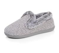 Isotoner Chaussons Charentaises femme mémoire de forme | Pantoufle Maille Semelle ergonomique soutenant la voûte plantaire pour un maintien optimal.