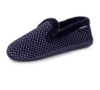 Isotoner Chaussons pantoufles Charentaises femme soutien voûte plantaire, mémoire de forme, chaud et tendance à pois, 39, pois