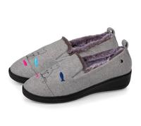Isotoner Chaussons pantoufles Charentaises femme ultra confortables et légères, faciles à enfiler, talon de 4,5 cm, 41 EU, gris chiné
