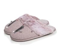 Chaussons Isotoner Mule plate - Feutrine - Chat Fantasie pour Femme 40 Rose