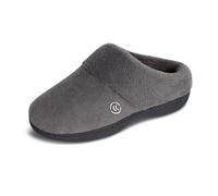 isotoner Chaussons classiques en mousse à mémoire de forme antidérapants pour femme, cendre, 7-8