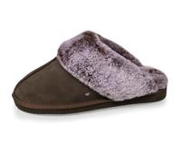 Isotoner Chaussons cuir fourré chaud kaki femme 41