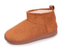 Isotoner Chaussons de maison Bottines pour femme, pantoufles d'hiver confortables en daim - parfaites pour le froid, Camel, 39 EU