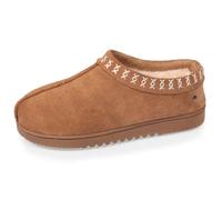 Isotoner Chaussons pantoufles Bottillons femme dessus cuir, semelle confort