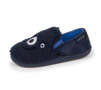 Isotoner Chaussons pantoufles Mocassins garçon en sherpa, semelle antidérapante, 34 EU, marine
