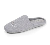 Isotoner Chaussons extra-light pantoufles Mules femme jersey, semelle gomme antidérapante, 37/38, gris chiné