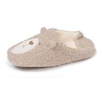 Isotoner Chaussons extra-light pantoufles Mules femme sherpa, semelle antidérapante, 41/42 EU, beige
