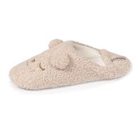 Isotoner Chaussons extra-light pantoufles Mules femme sherpa - semelle gomme ultra souple, 39/40 EU, beige