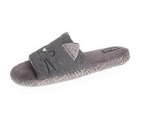 Isotoner Chaussons extra-light pantoufles Sandales femme en jersey et semelle à picots antidérapants, 41/42 EU, gris chiné foncé