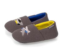 Isotoner Chaussons extra-light pantoufles Slippers garçon ultra confortables et légères, semelle à picots antidérapants, 33/34 EU, gris chiné