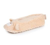 Isotoner Chaussons micro éponge, semelle gomme antidérapante abricot femme 39/40