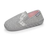 Isotoner Chaussons Mocassins fille enfilage facile antidérapant 38 gris chiné