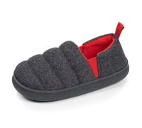 Isotoner Chaussons Mocassins garçon semelle bloup extra confort | Pantoufle Polaire Chinée Confort longue durée de la semelle BLOUP avec amorti rebondissant et maintien adapté.