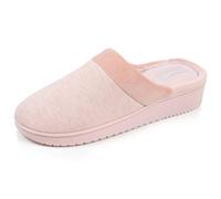 Isotoner Chaussons Mules femme mousse à mémoire forme talon 3,7 cm | Pantoufle Jersey Mousse à mémoire de forme qui épouse le pied pour un confort personnalisé durable.