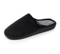 Isotoner Chaussons Mules femme semelle confort mémoire de forme | Pantoufle Microvelours Semelle ergonomique avec soutien voûte plantaire et mémoire de forme pour un confort durable