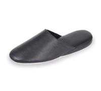 Isotoner Chaussons Mules homme tout cuir semelle confort | Pantoufle Mousses complémentaires pour un confort durable et un maintien optimal au quotidien.