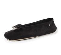 Isotoner Chaussons pantoufles Ballerines femme nœud bijou, 38 EU, noir