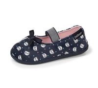 Isotoner Chaussons pantoufles Ballerines fille avec élastique de maintien, semelle antidérapante, 34 EU, marine