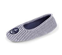 Isotoner Chaussons pantoufles Ballerines fille en velours, 37/38 EU, rayures