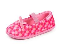 Isotoner Chaussons pantoufles Ballerines fille velours, maintien souple, facile à enfiler, semelle flexible, 31, fleurs rose