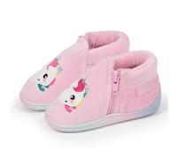 Isotoner Chaussons pantoufles Bottillons bébé fille à zip, faciles à enfiler, bon maintien du pied, semelle antidérapante 24