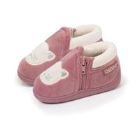 Isotoner Chaussons pantoufles Bottillons bébé fille à zip, faciles à enfiler, bon maintien du pied, semelle antidérapante